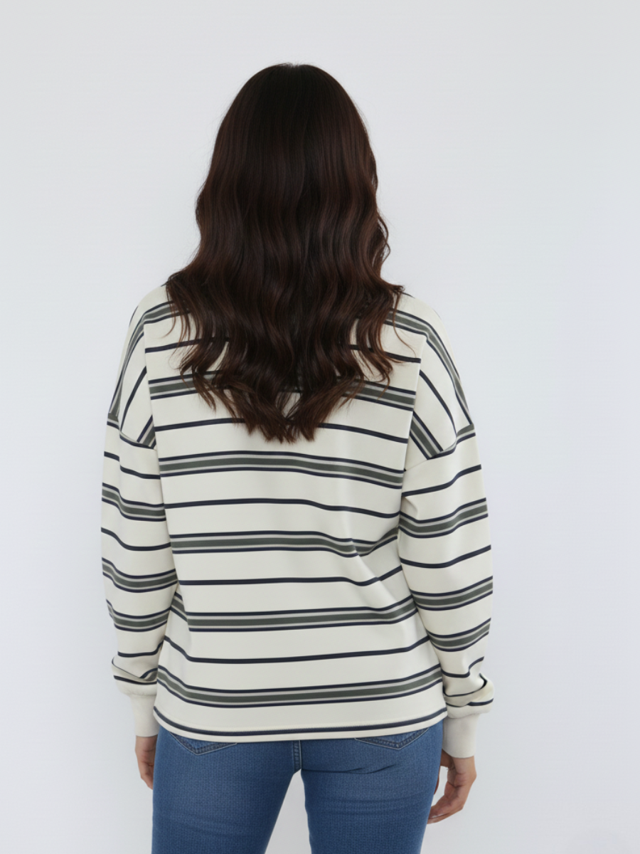 Soho NY Embroidered Rugby Collar Sweatshirt
