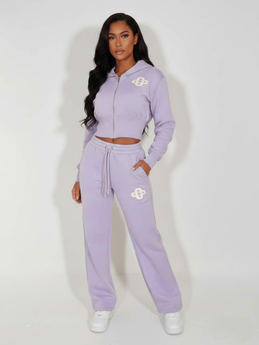 Cropped Hoodie and Jogger Fleece Co-Ord