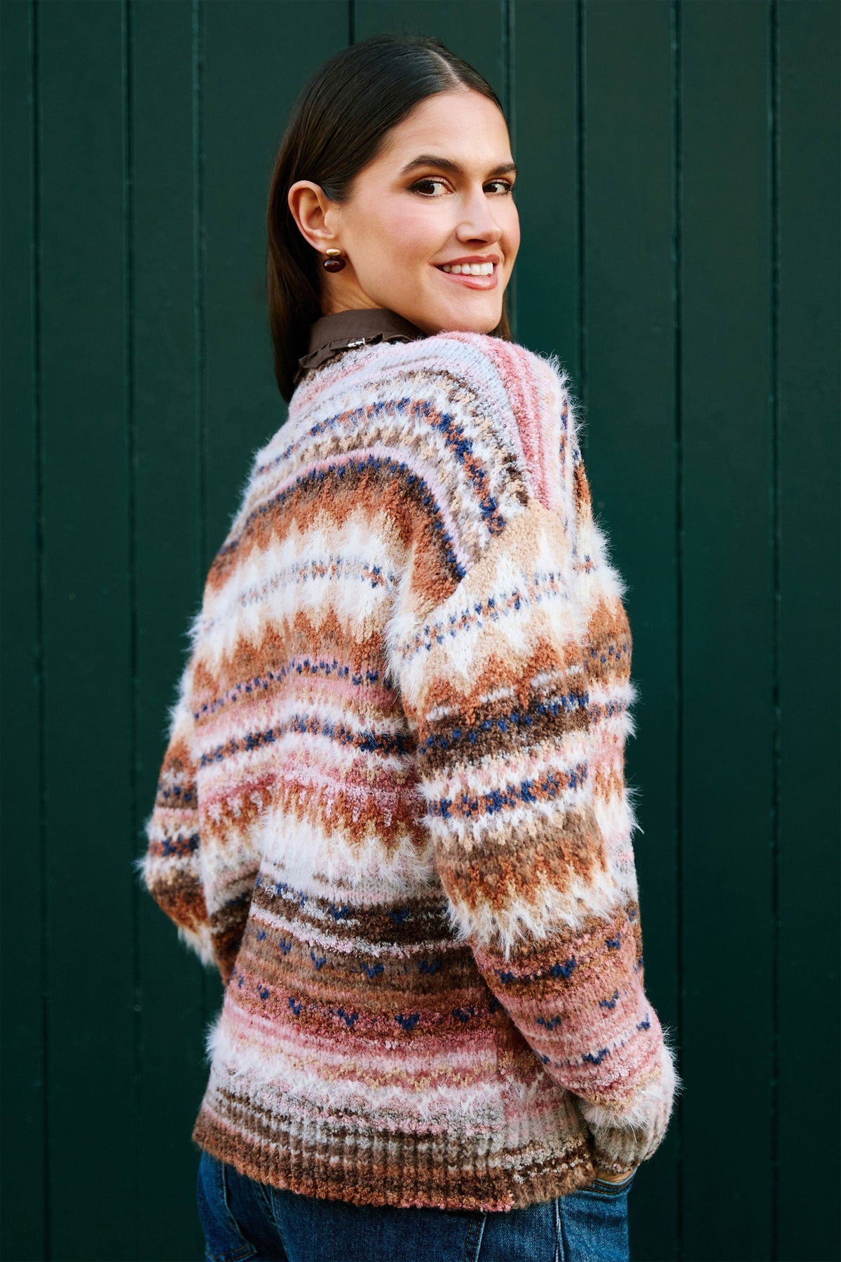 Yumi Multicolour Fairisle Relaxed Boucle Jumper