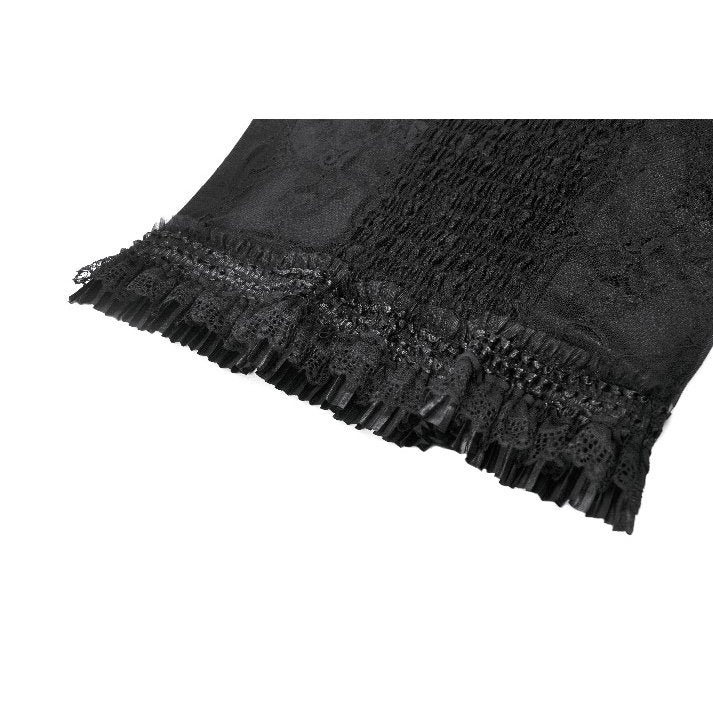 Dark in Love Black Lace Court Lace-Up Camisole