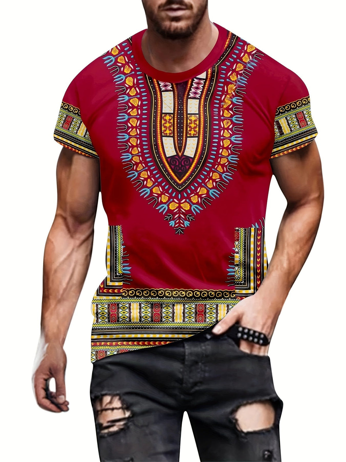 Lightweight Polyester Printed Tee – Casual Wear