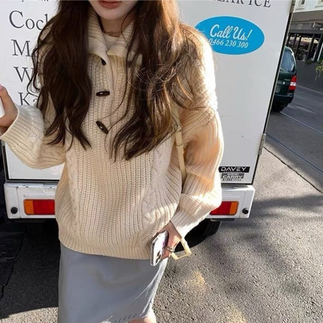 Turtleneck Twist Sweater Women's High-grade Casual