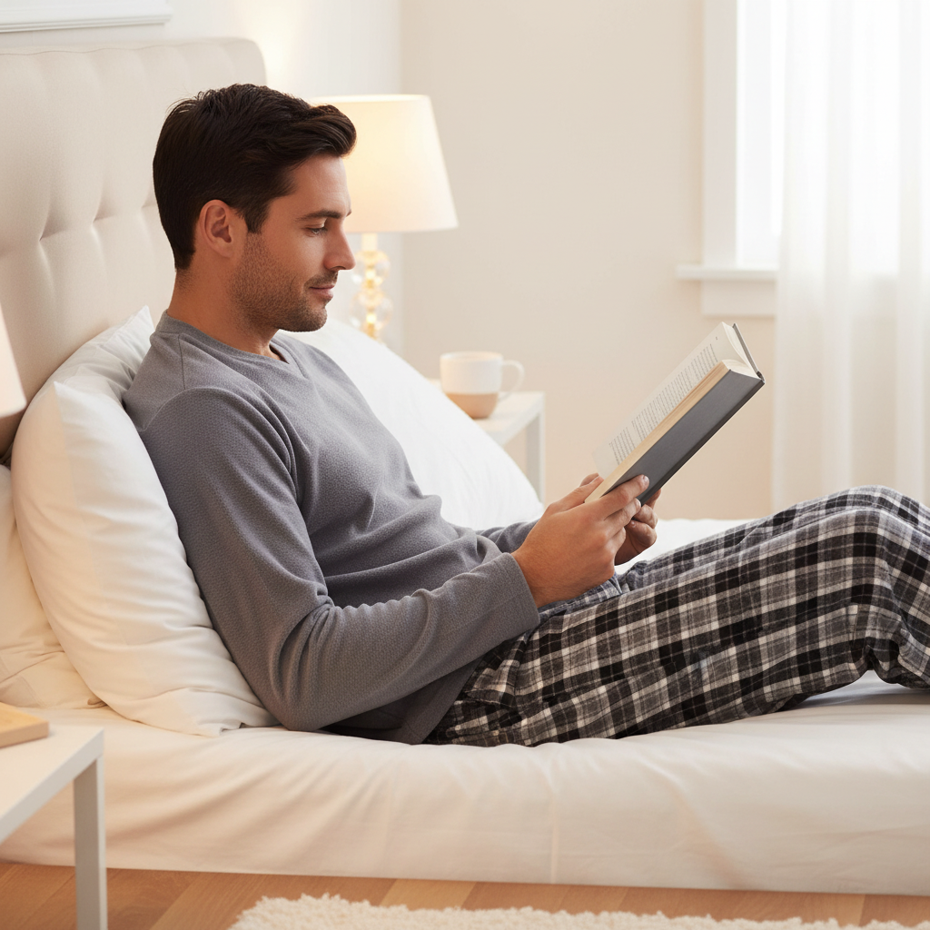 Men's Grey Fleece Pyjama Set
