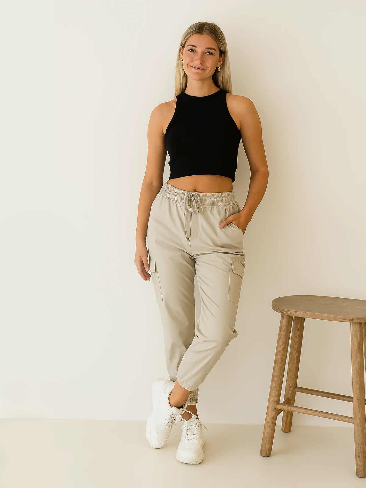 Ladies Wide Leg Cargo Trouser