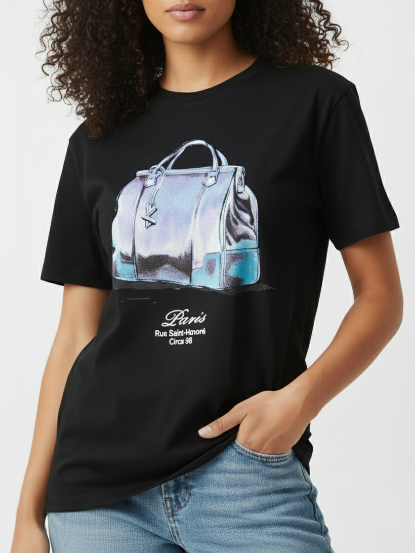 Paris Bag Graphic Printed T-Shirt