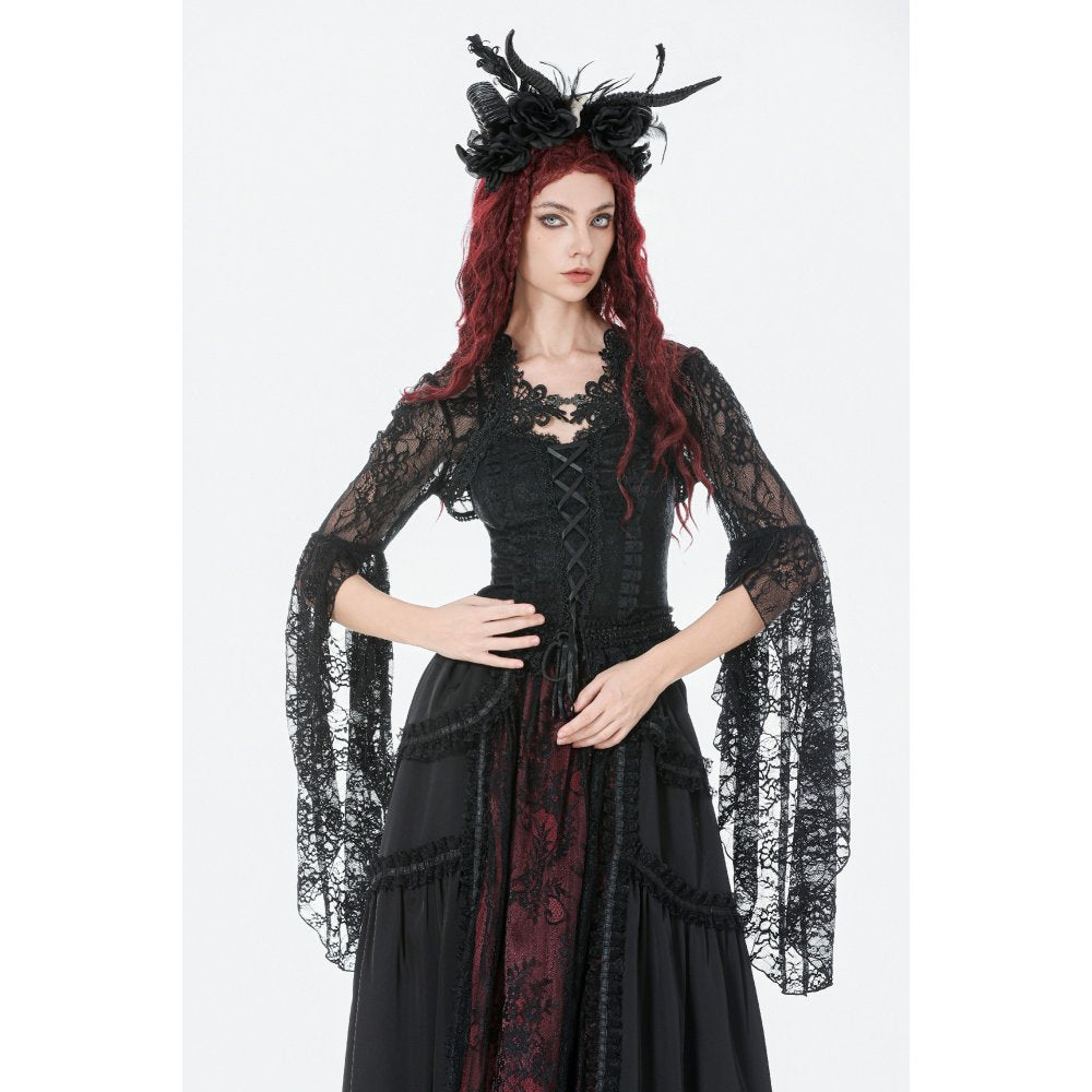 Dark in Love Lilith 3D Lace Bell Sleeve Cape