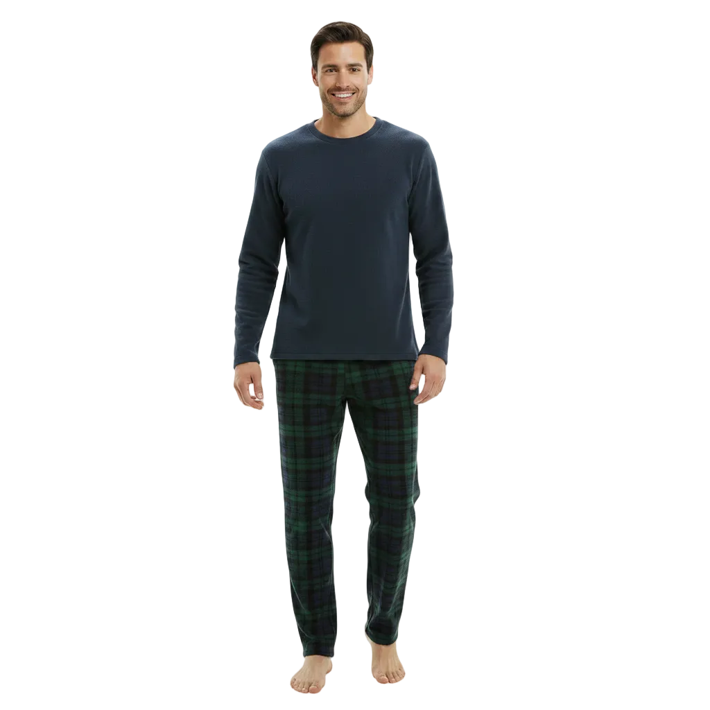 Men's Green Fleece Pyjama Set