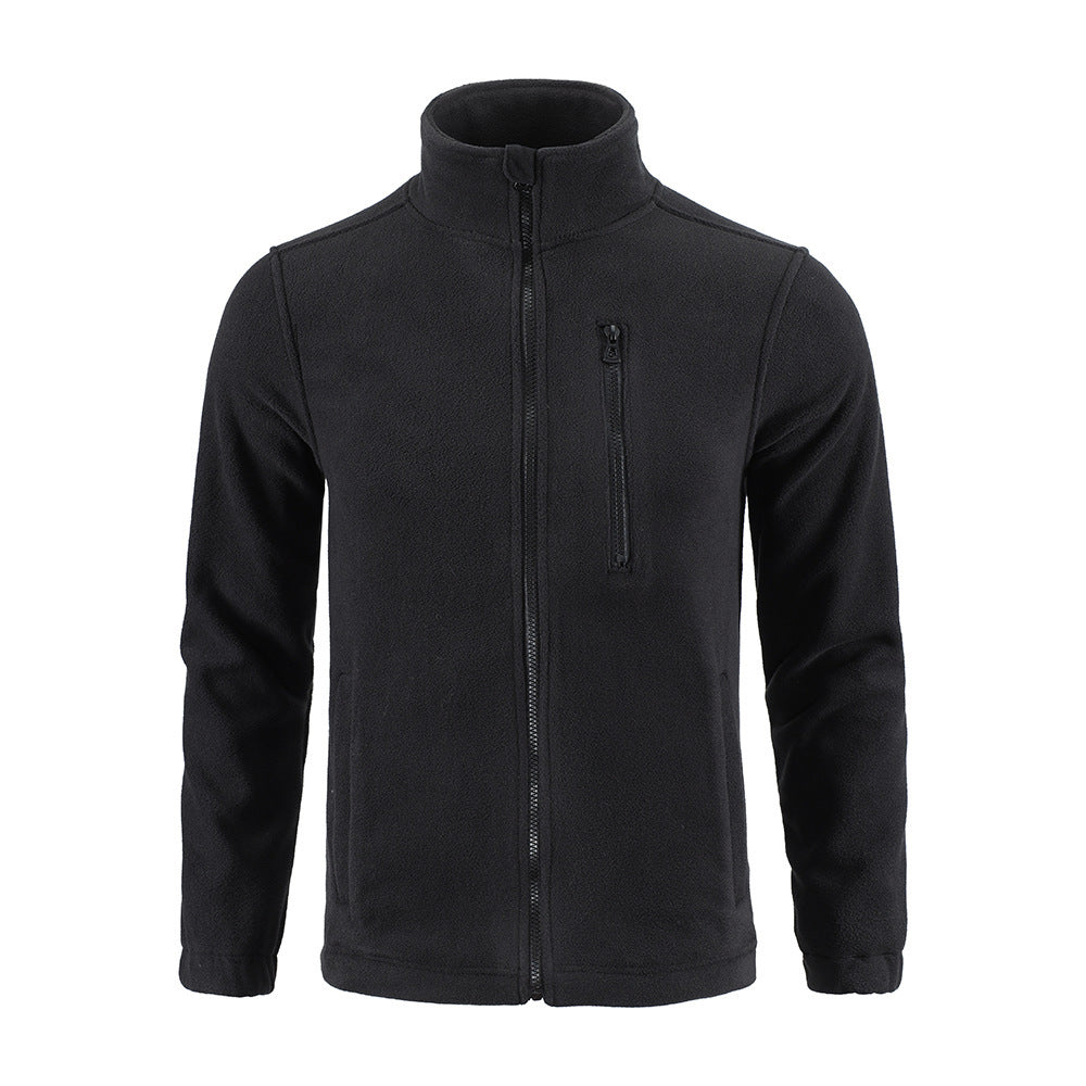 Men’s Camouflage Double-Sided Polar Fleece Cardigan – Warm Outdoor Jacket