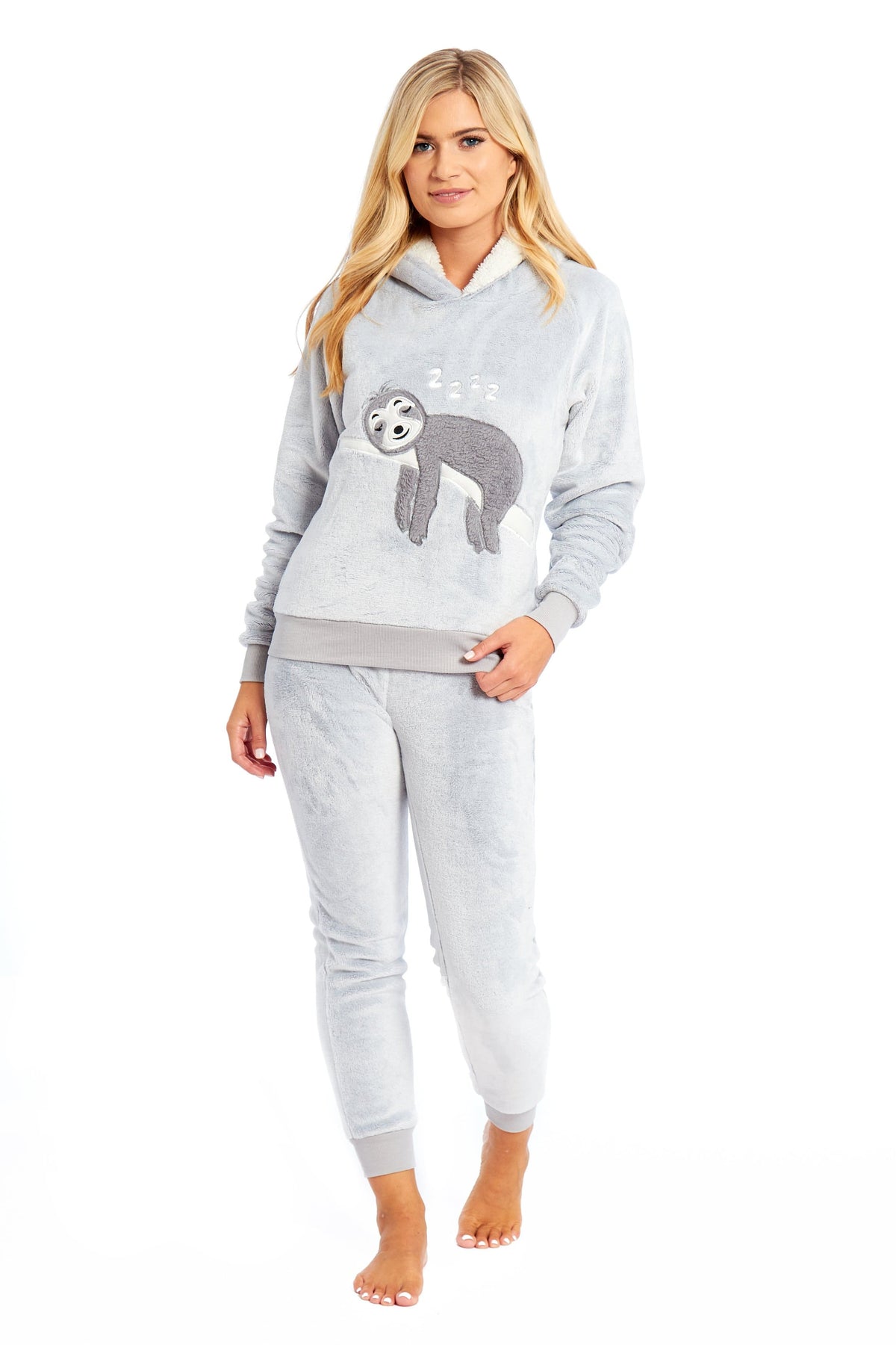 Matching Mother & Daughter Sloth Fleece Pyjamas | Elvoro