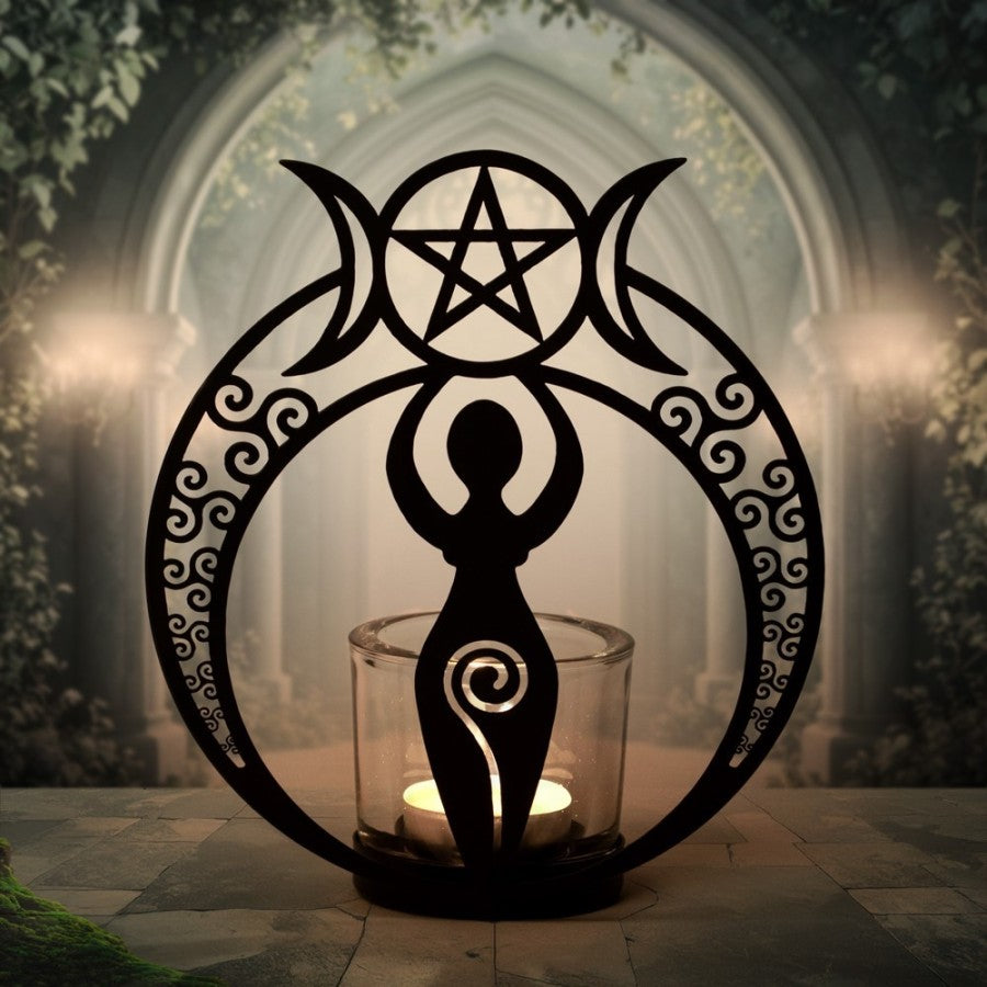 Alchemy Gothic Danu Goddess Tealight Holder