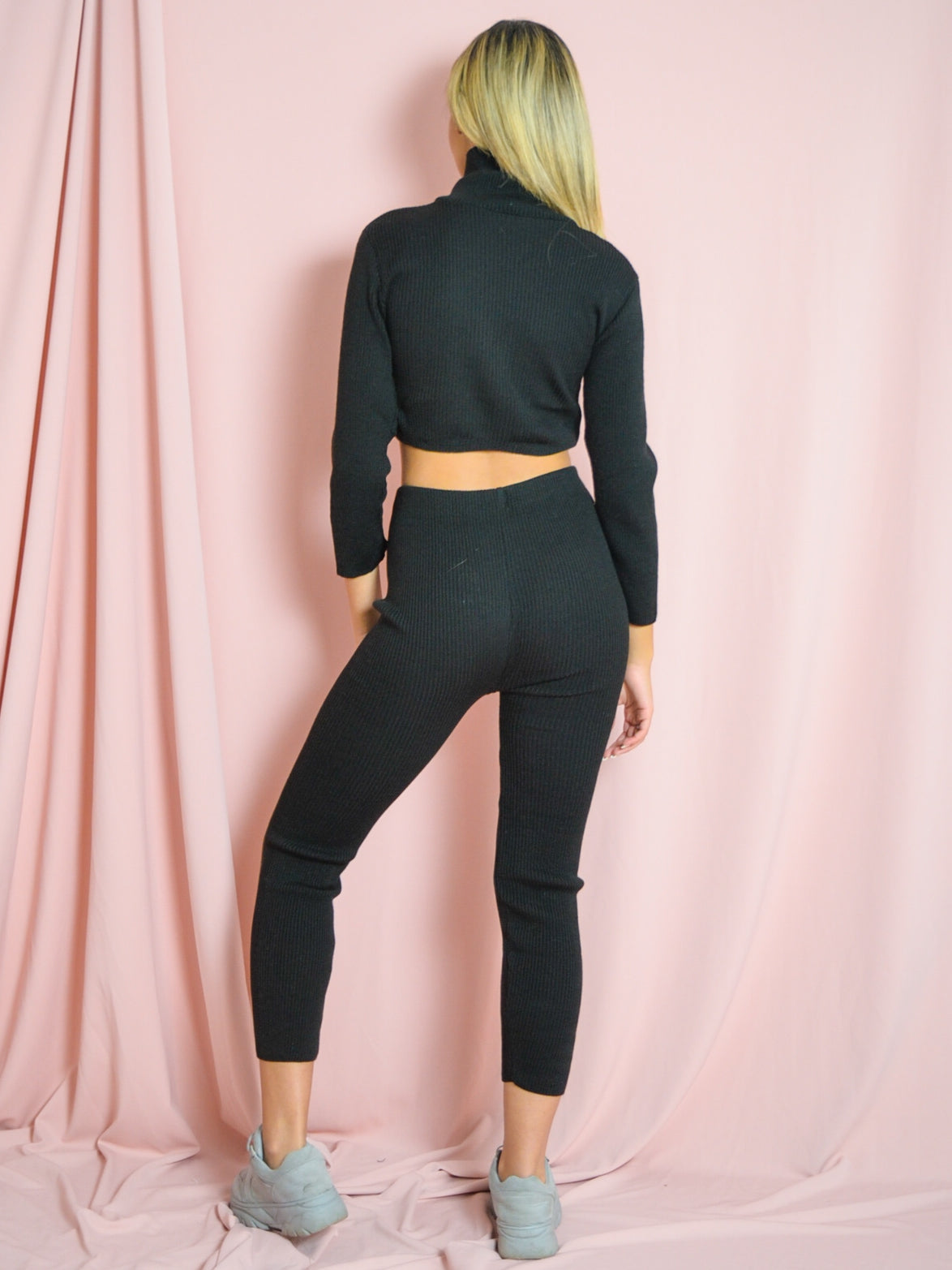Roll Neck Knitted Ribbed Co-ord