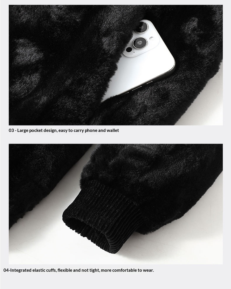 Mens Western-style Jacket Fur Coat Sweater
