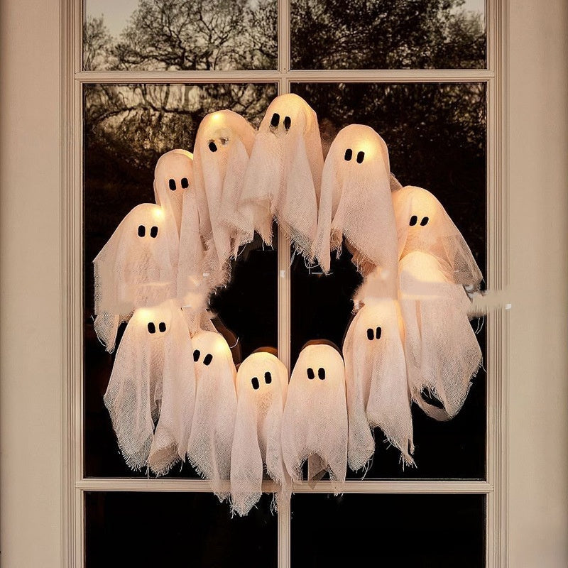 Halloween Light Up Ghost Garland Front Door Decoration Pendant