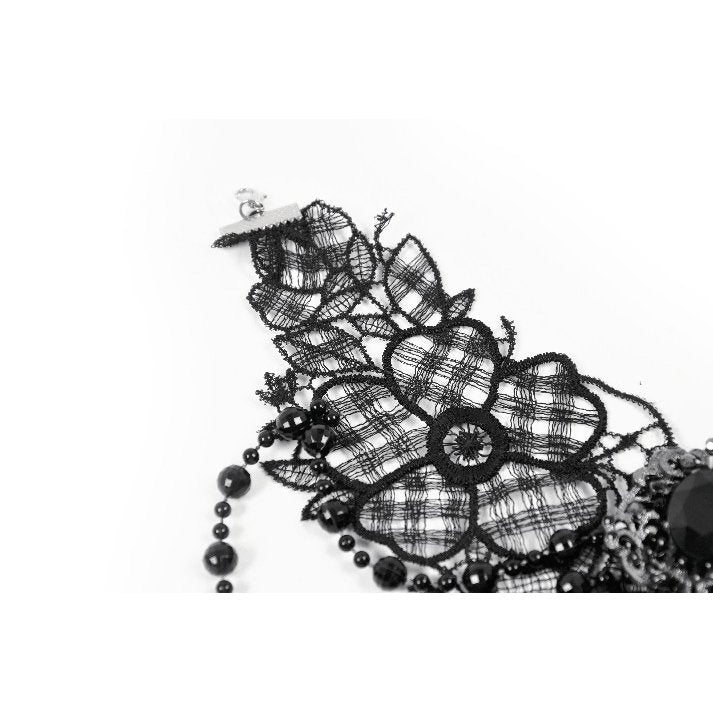Dark in Love Lysandra Butterfly Lace Beaded Collar