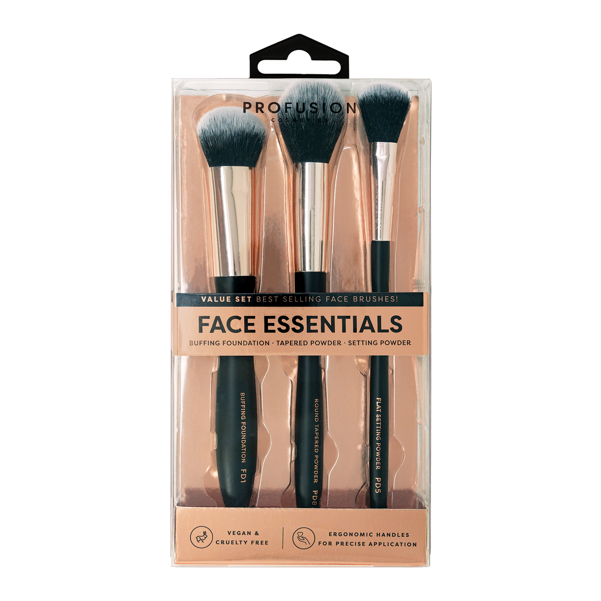 Face Essential 3-Piece Face Brush Set | Elvoro