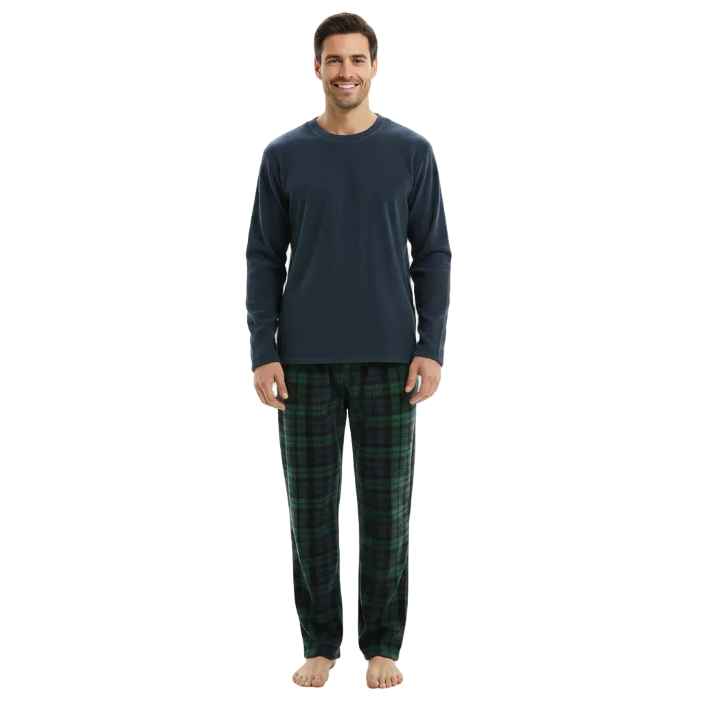 Men's Green Fleece Pyjama Set