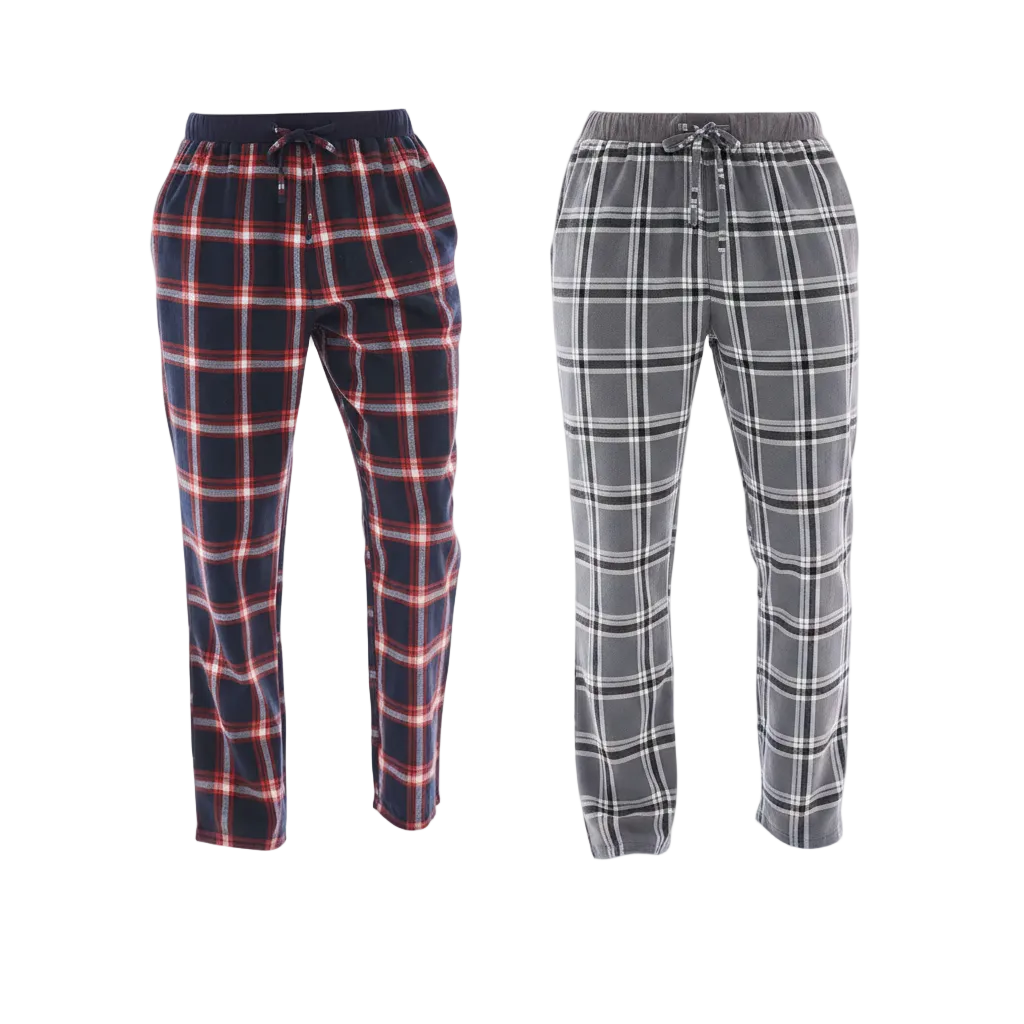 Men's Flannel Pyjama Bottoms - Unmatched Comfort and Style, Pack of 2