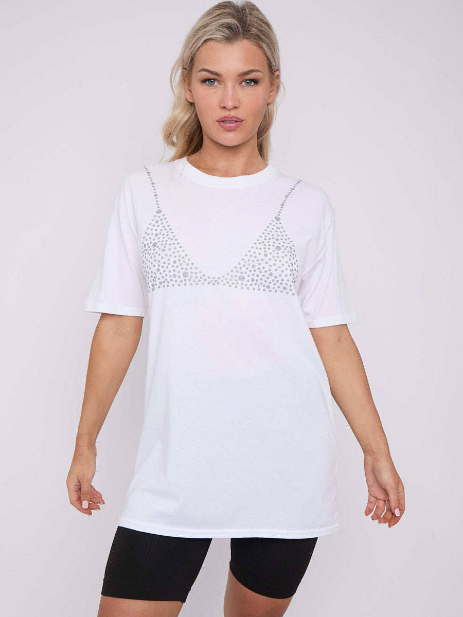 Glitter Bralet Pattern T-Shirt