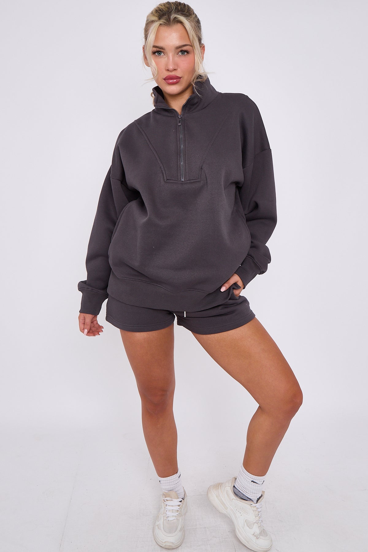 1/2 Zip Top & Shorts Fleece Co-ord
