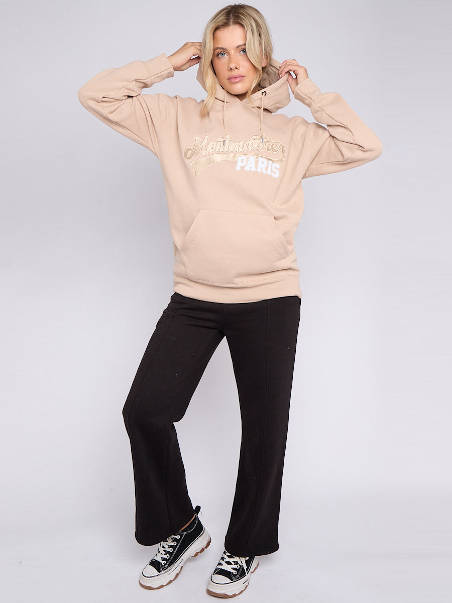 Embroidered Montmartre Paris Fleece Hoodie