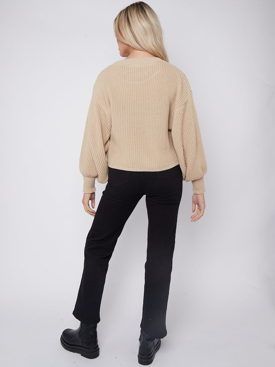 Plain Oversized Cropped Knitted Jumper
