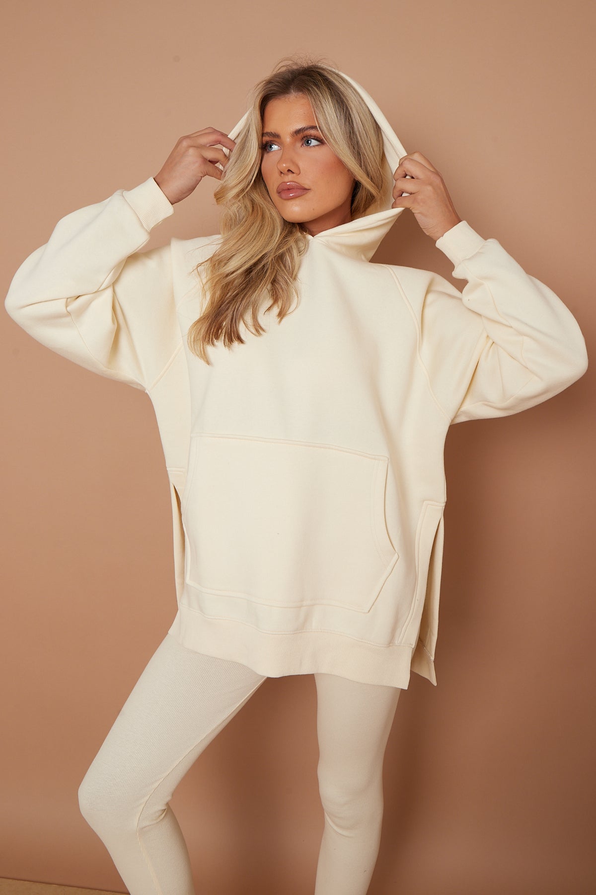 Oversized Split Sides Hoodie & Ribbed Leggings Co-ord
