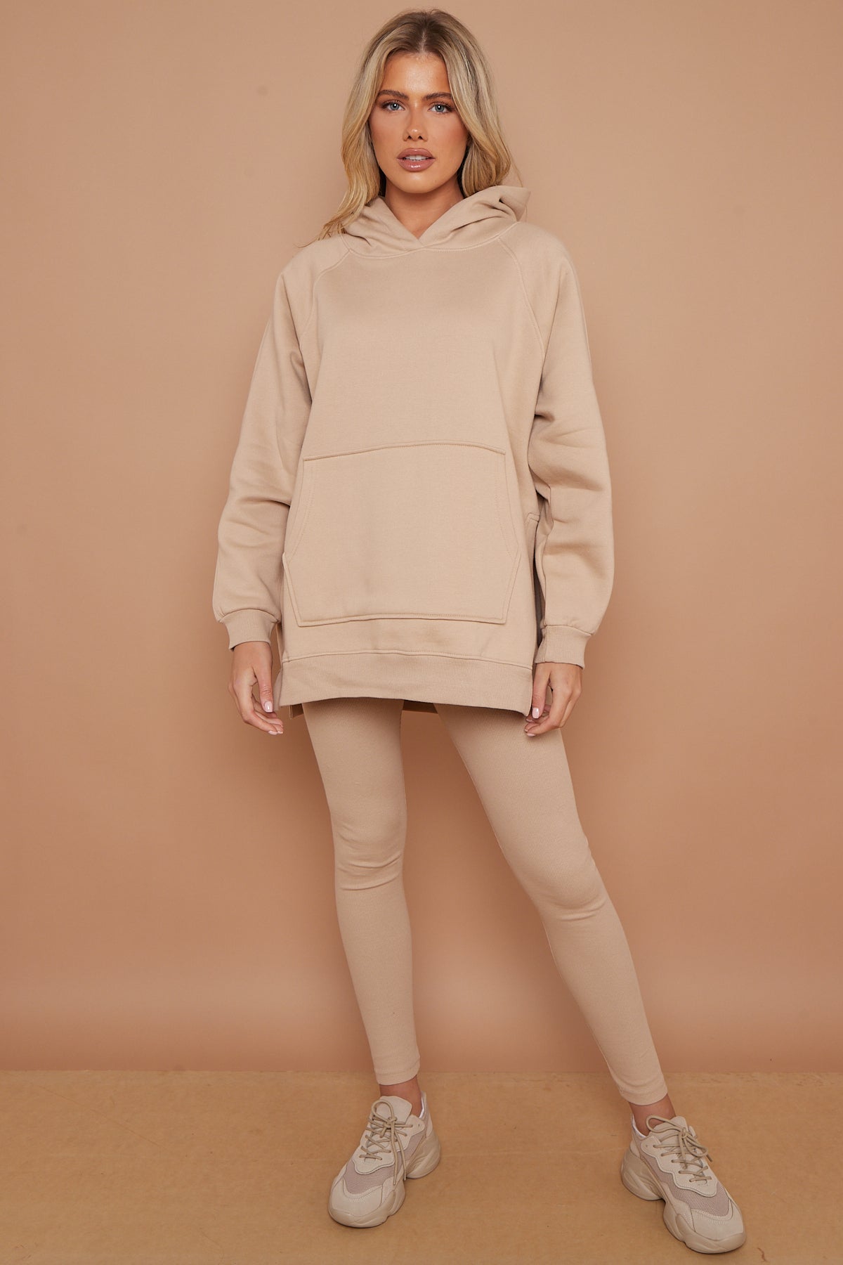 Oversized Split Sides Hoodie & Ribbed Leggings Co-ord