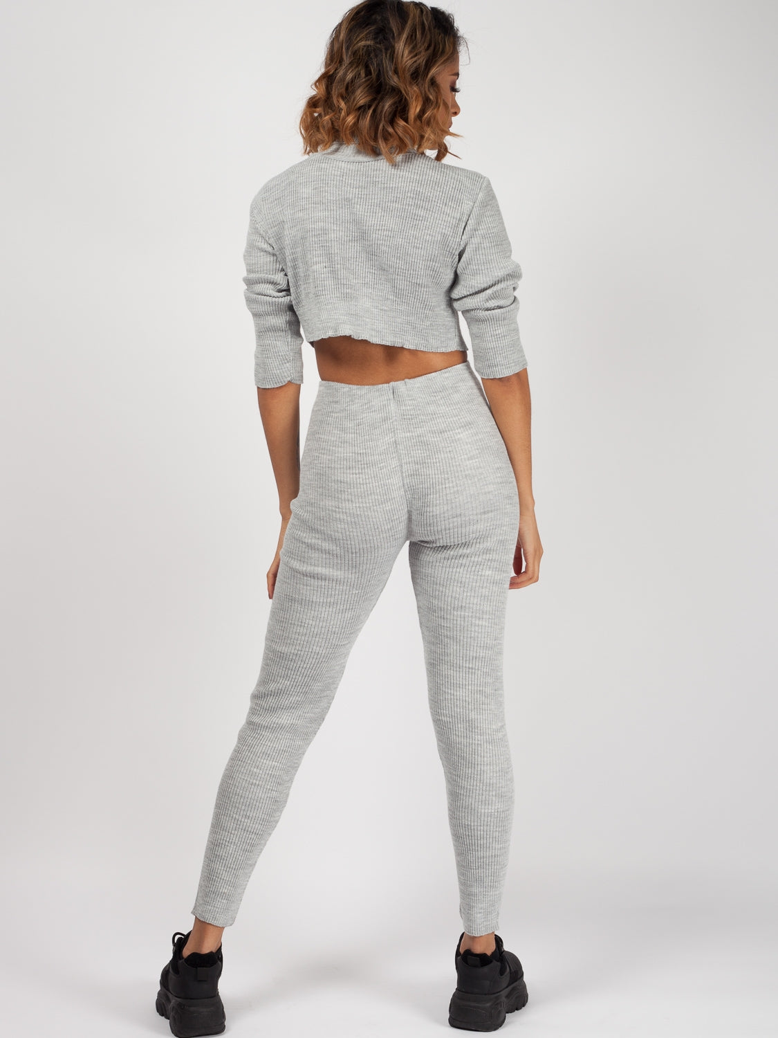 Roll Neck Knitted Ribbed Co-ord