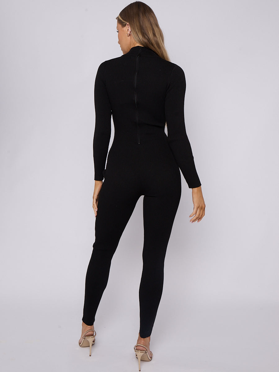 Corset Style Ribbed Jumpsuit