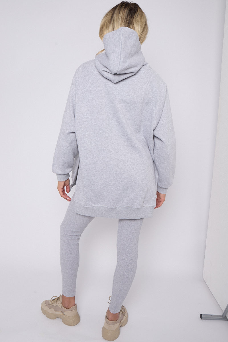 Oversized Split Sides Hoodie & Ribbed Leggings Co-ord