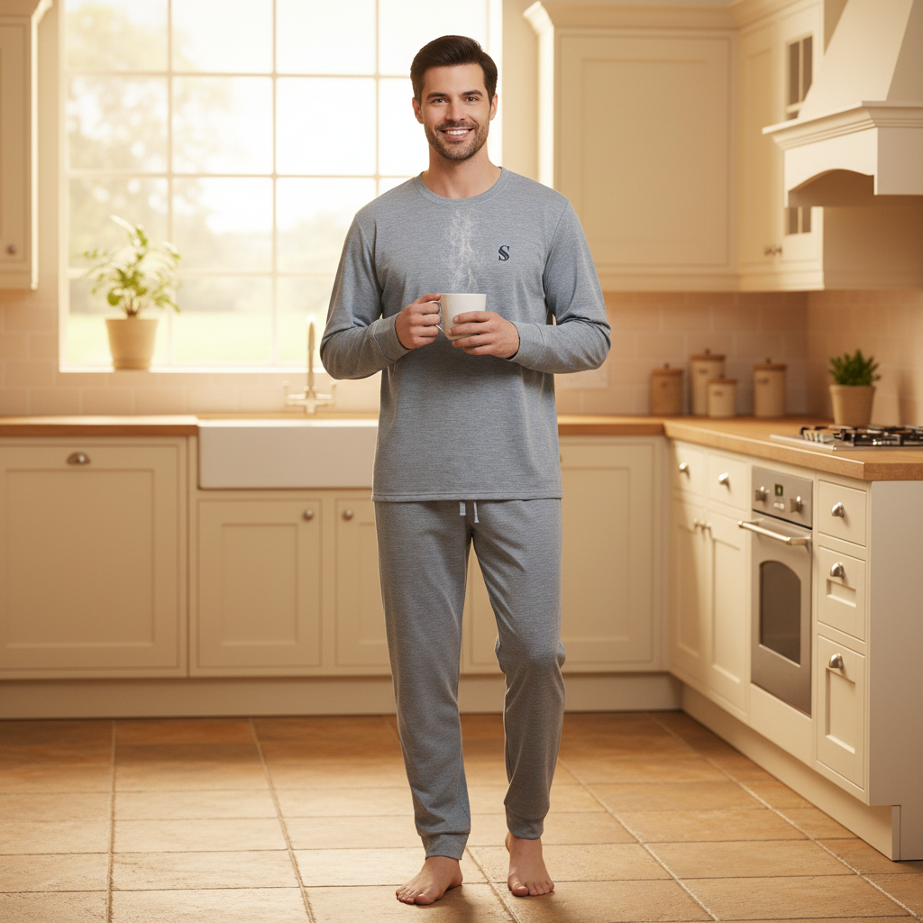 Men's Grey Pyjama Set
