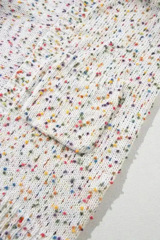 Colorful Cable Knit Sweater with Dots for Cozy Winter Wear