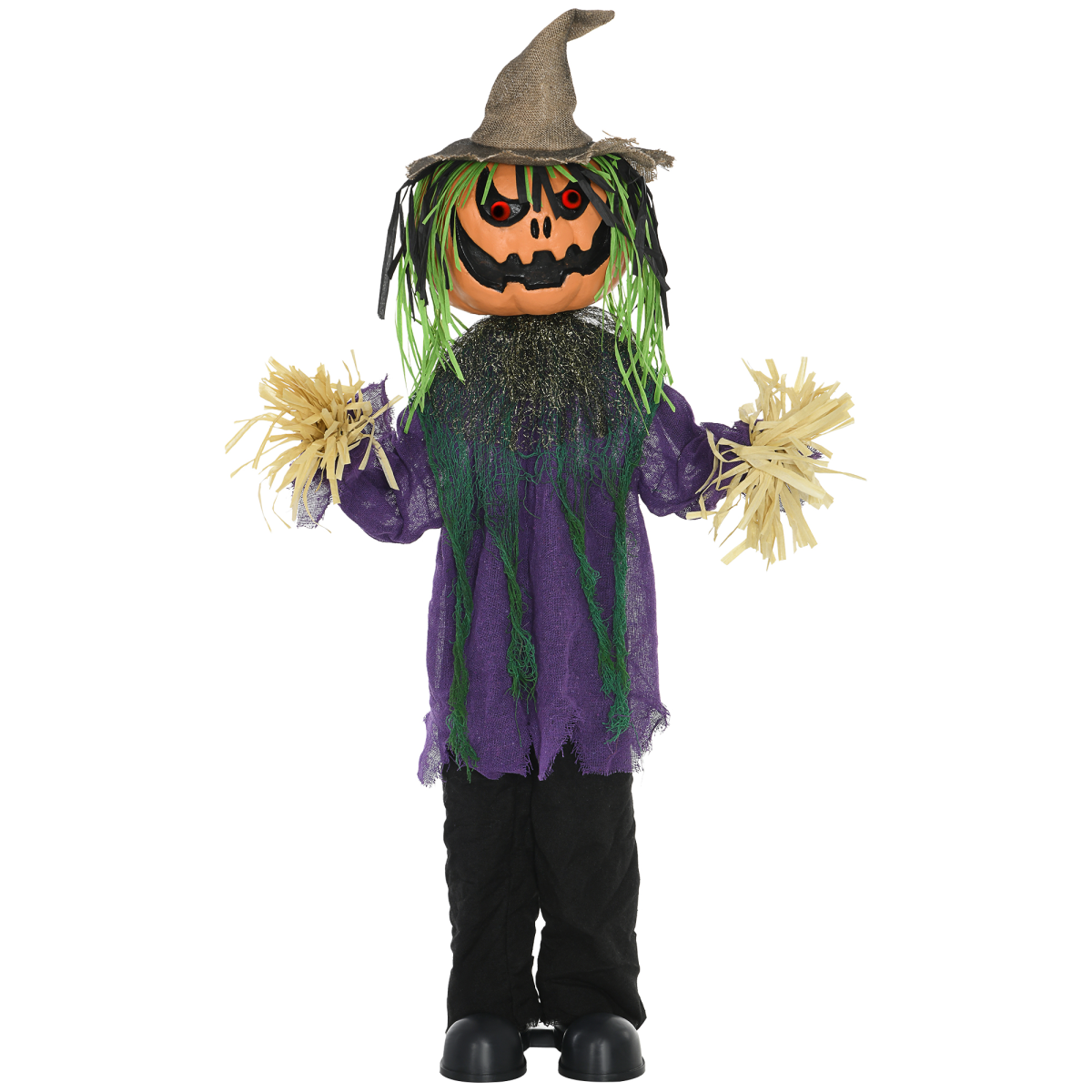 Purple Pumpkin Scarecrow Halloween Animatronic