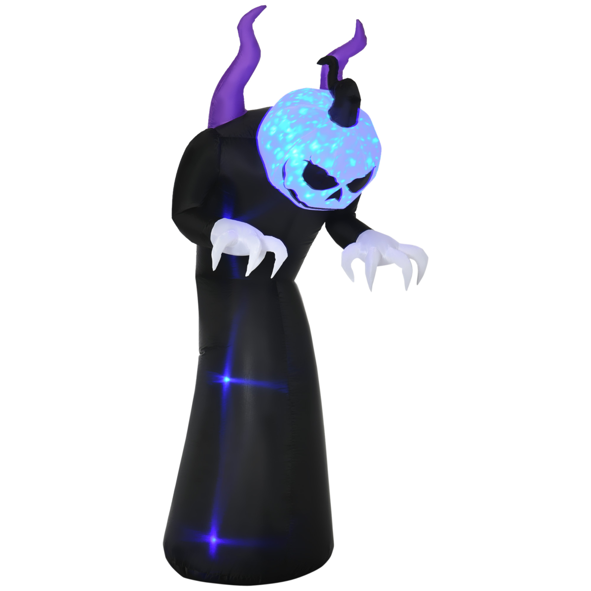 7FT Inflatable Halloween Ghost Horns with LED Flame Effect Outdoor Display