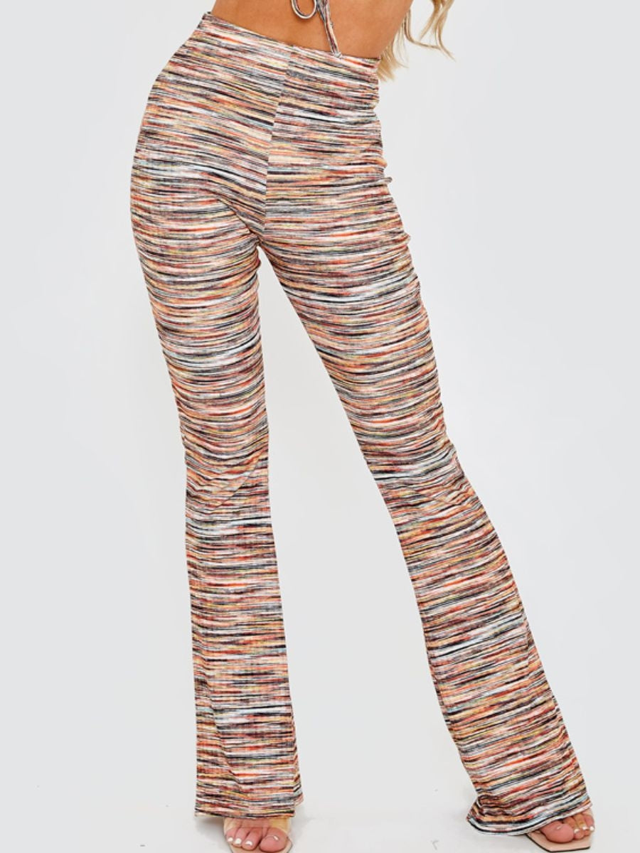 Multi Coloured Flared Trouser