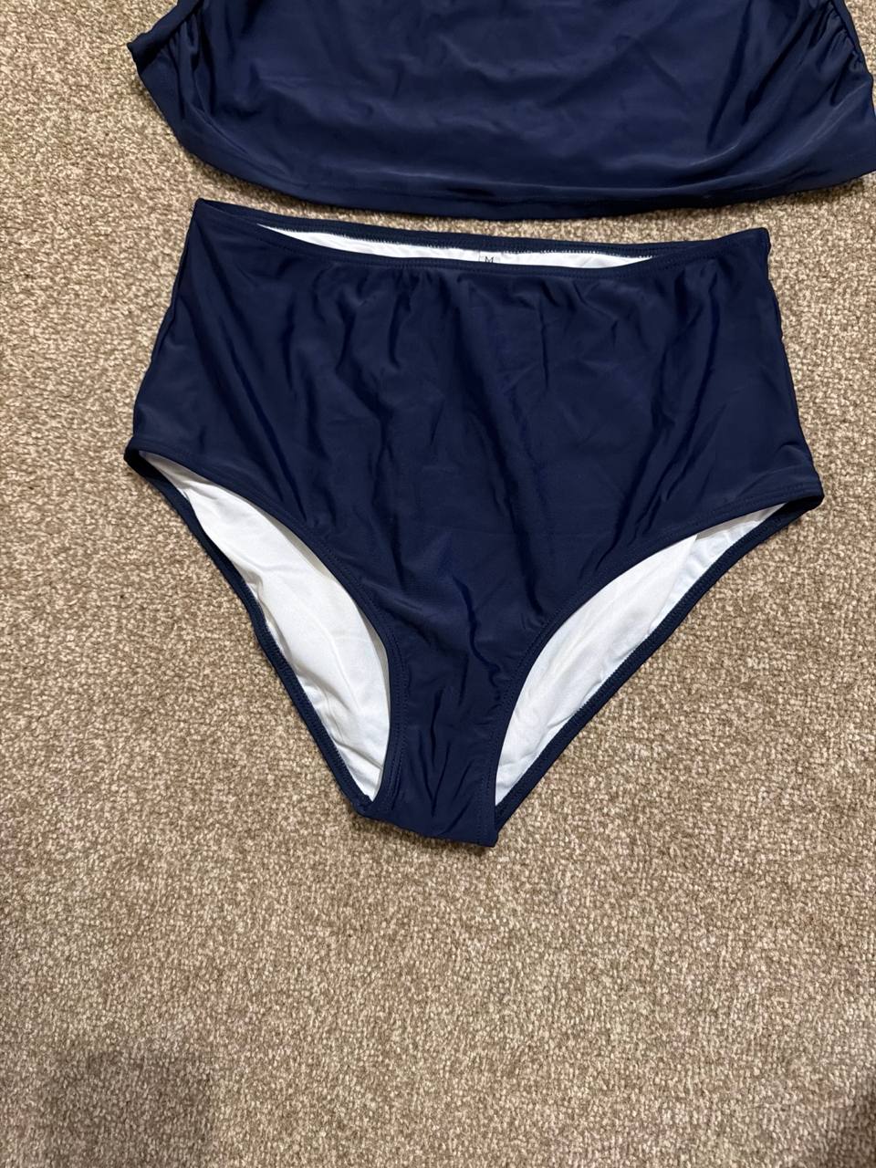 Women Swimsuit Two Piece Bathing Suit Tummy Control Size M Navy