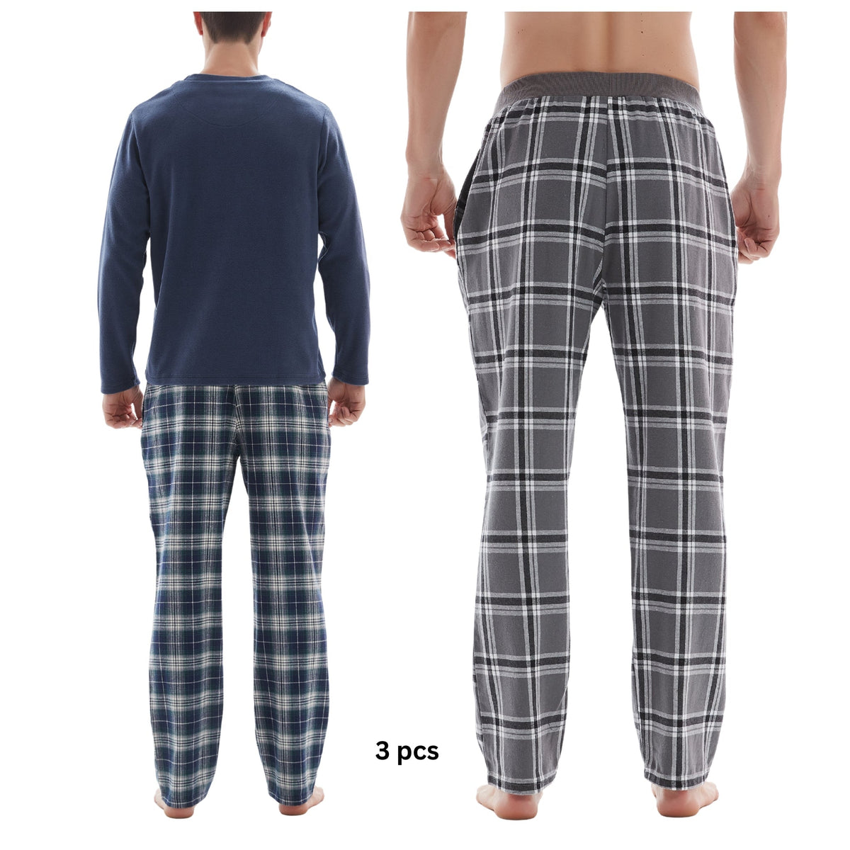 Men's 3-Piece Check Pyjama Set