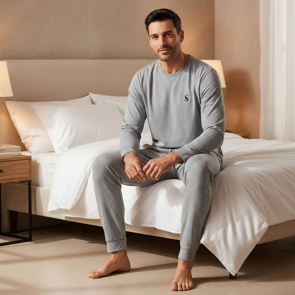 Men's Grey Pyjama Set