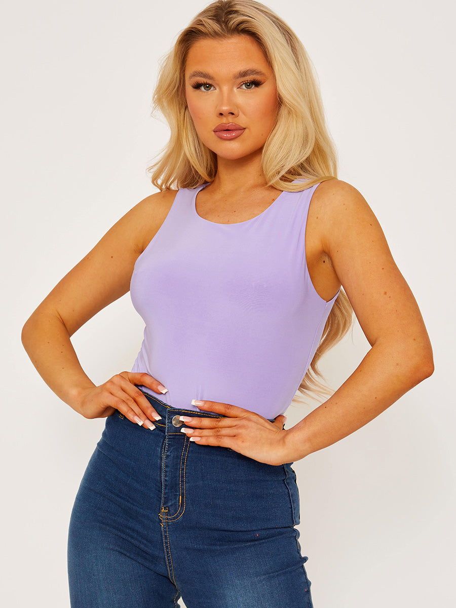 Slinky Racer Back Sleeveless Bodysuit