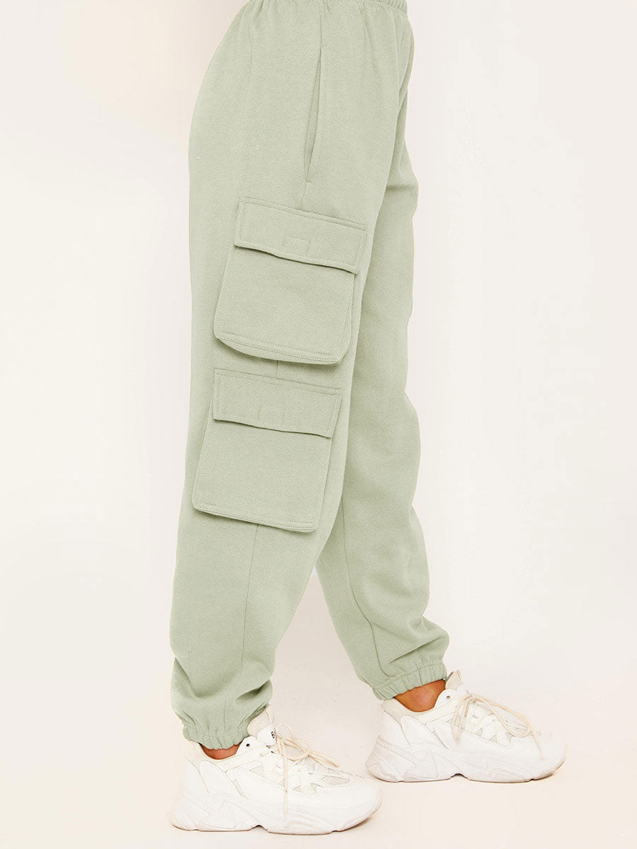 Fleeced Crop Top & Cargo Jogger Co-ord