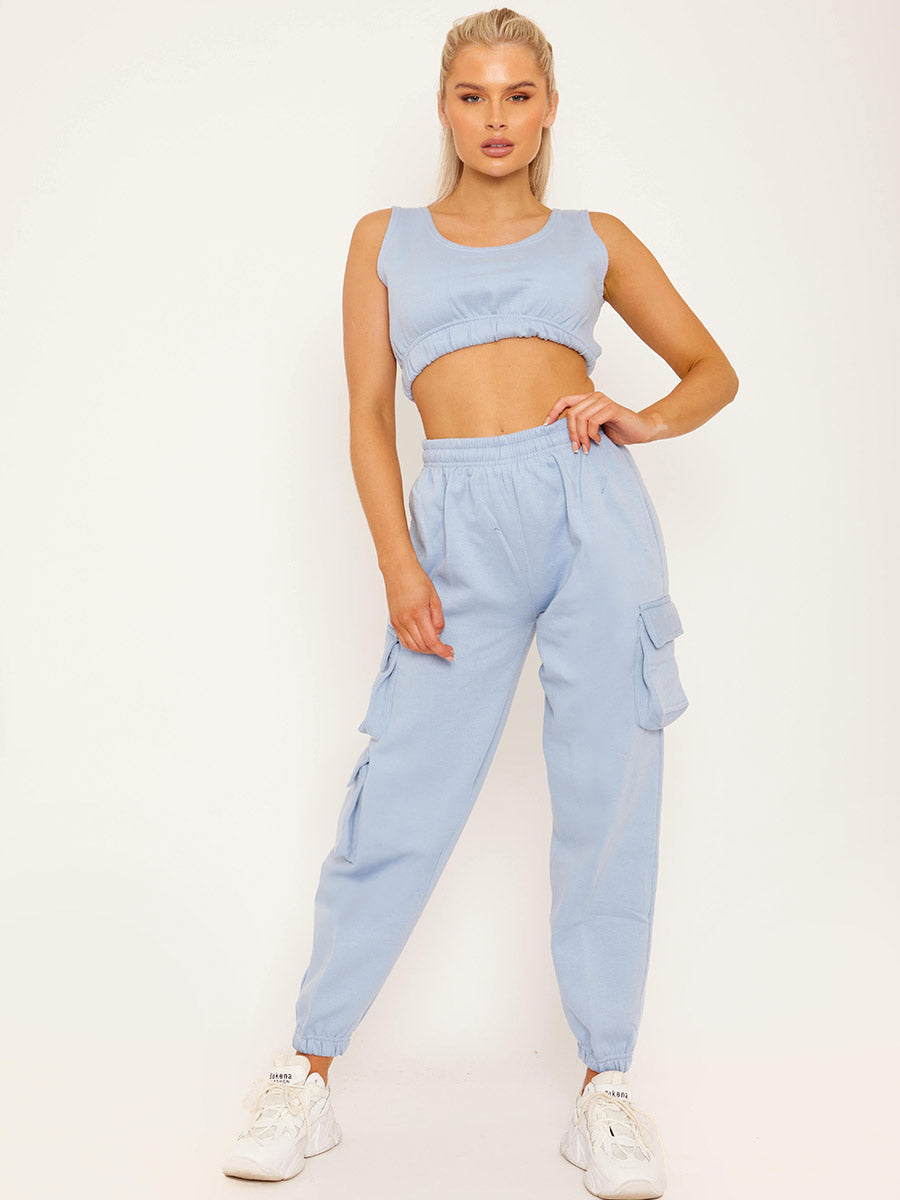 Fleeced Crop Top & Cargo Jogger Co-ord