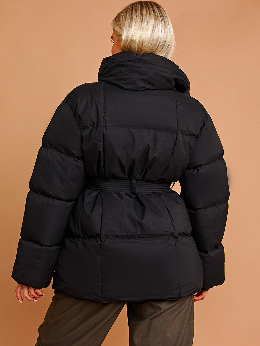 Oversized Padded Jacket With Belt
