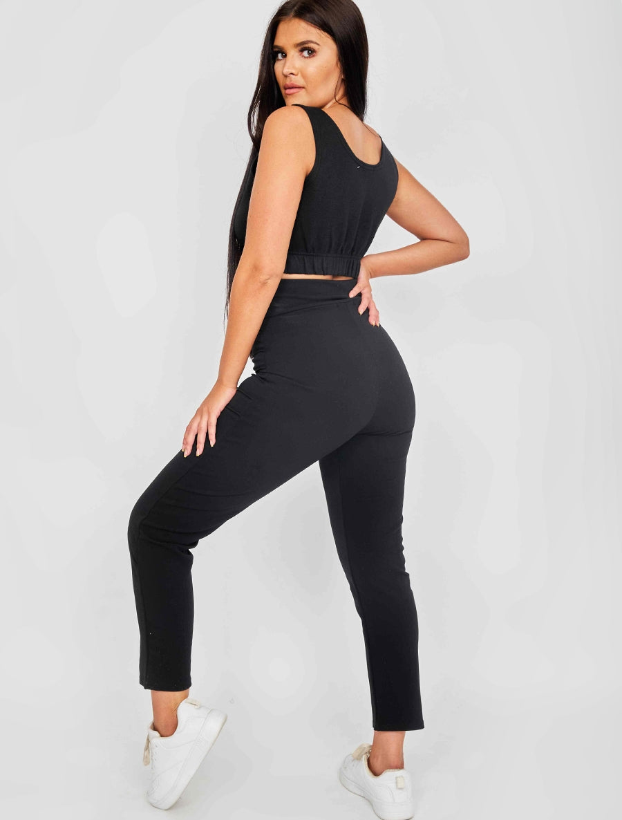 Pleated Panel High Waist Trouser
