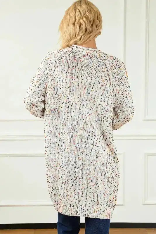 White Pilling Detail Patterned Sleeve Sweater