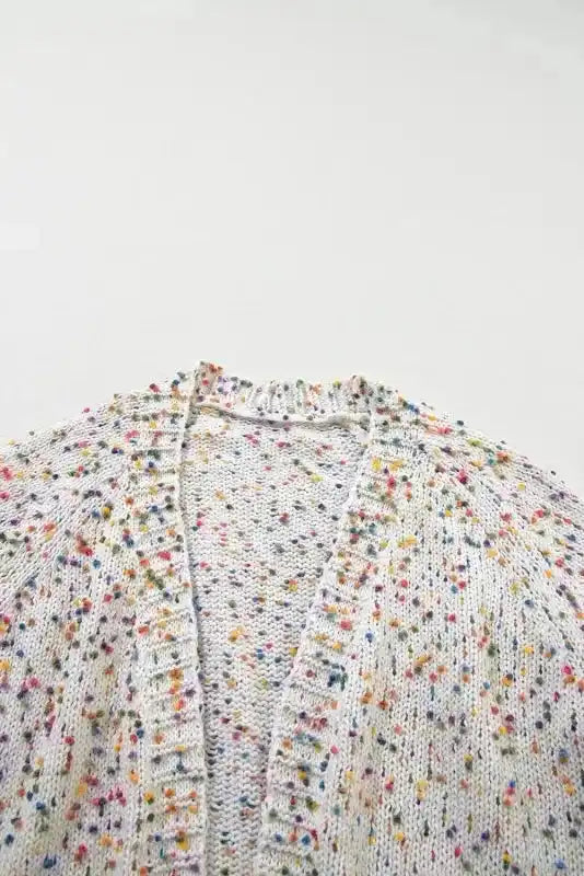 White Pilling Detail Patterned Sleeve Sweater
