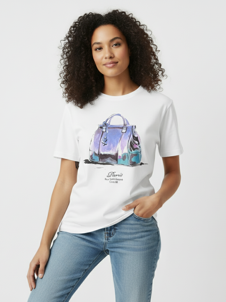 Paris Bag Graphic Printed T-Shirt