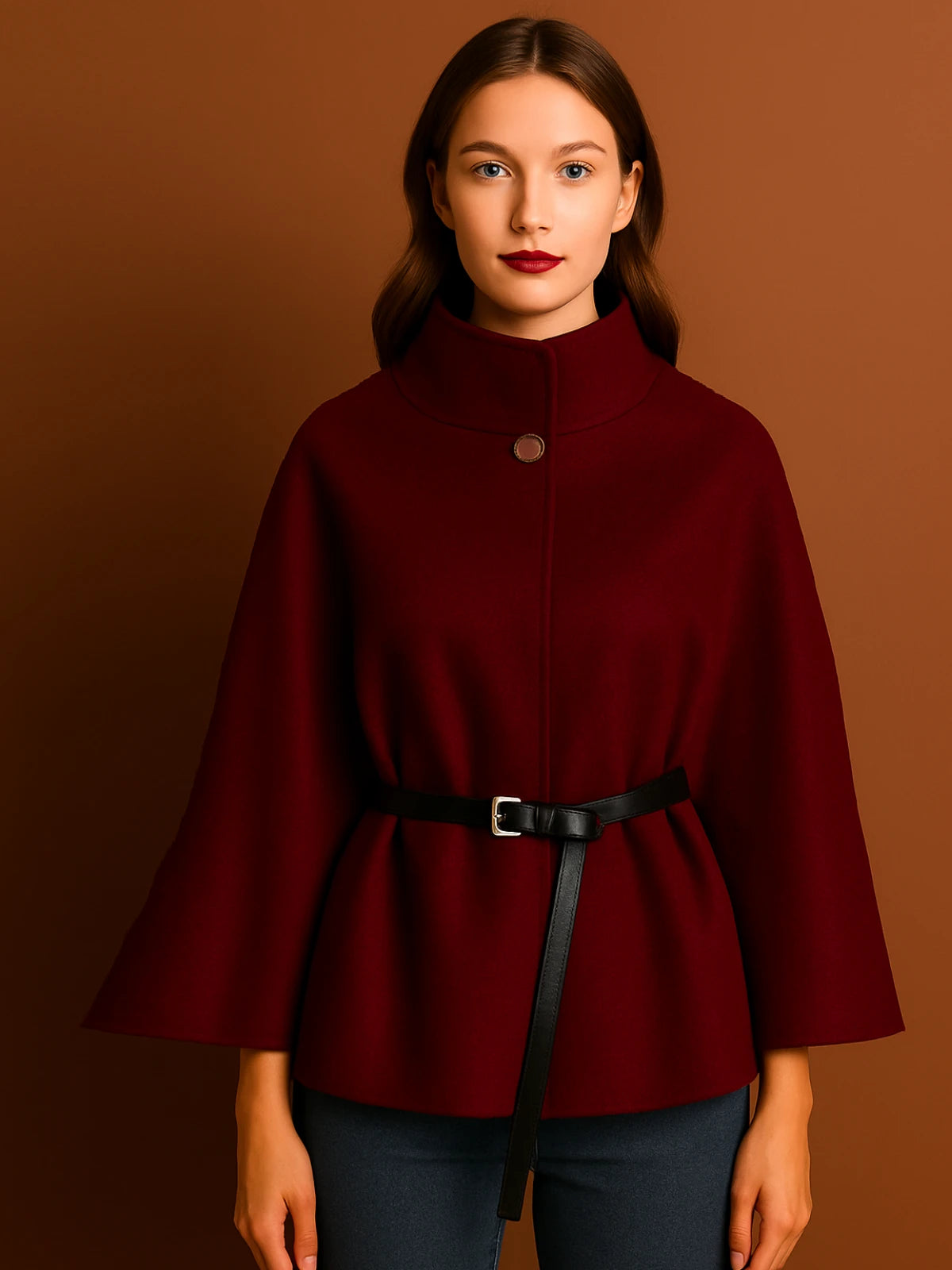Ladies Italian Belted Cape