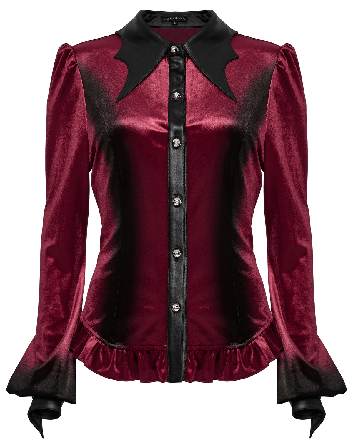 Punk Rave Fawn Gradient Printed Shirt in Red