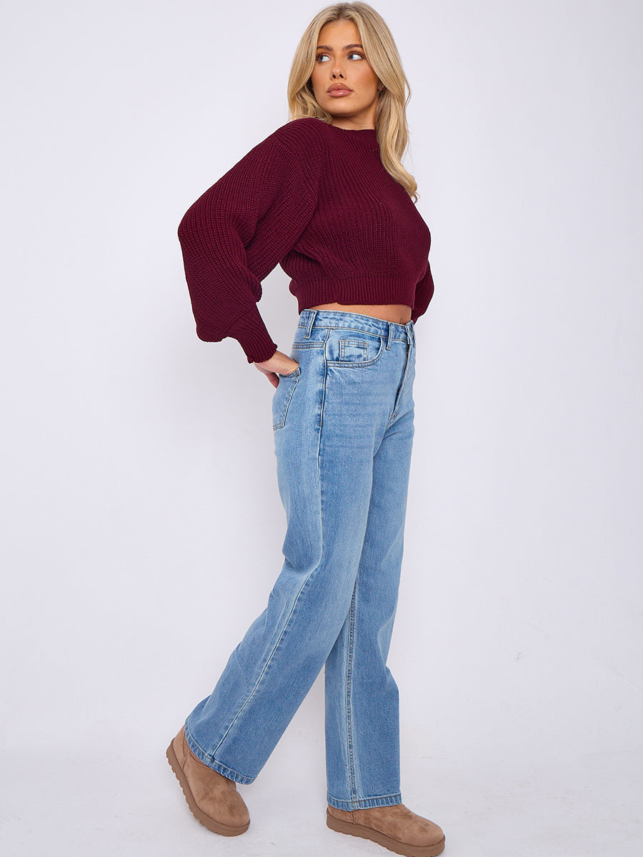 Straight Leg Denim Jeans