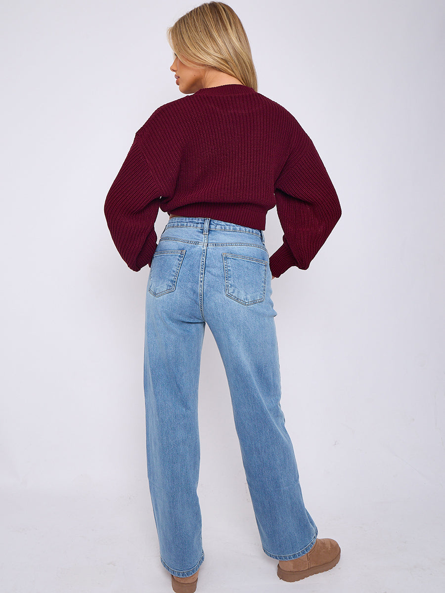 Straight Leg Denim Jeans